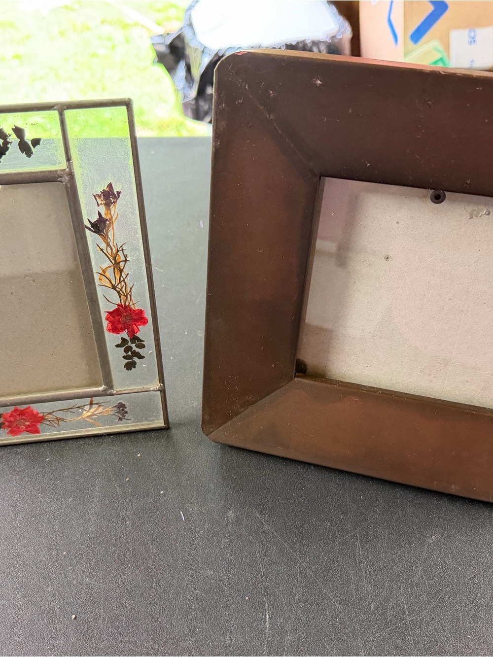 (Sale $5) copper color square and dried flower rectangular Frames